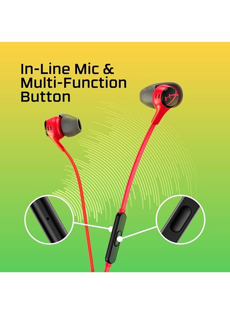 HyperX Cloud II Wired Gaming Earbuds - Red - Image 3