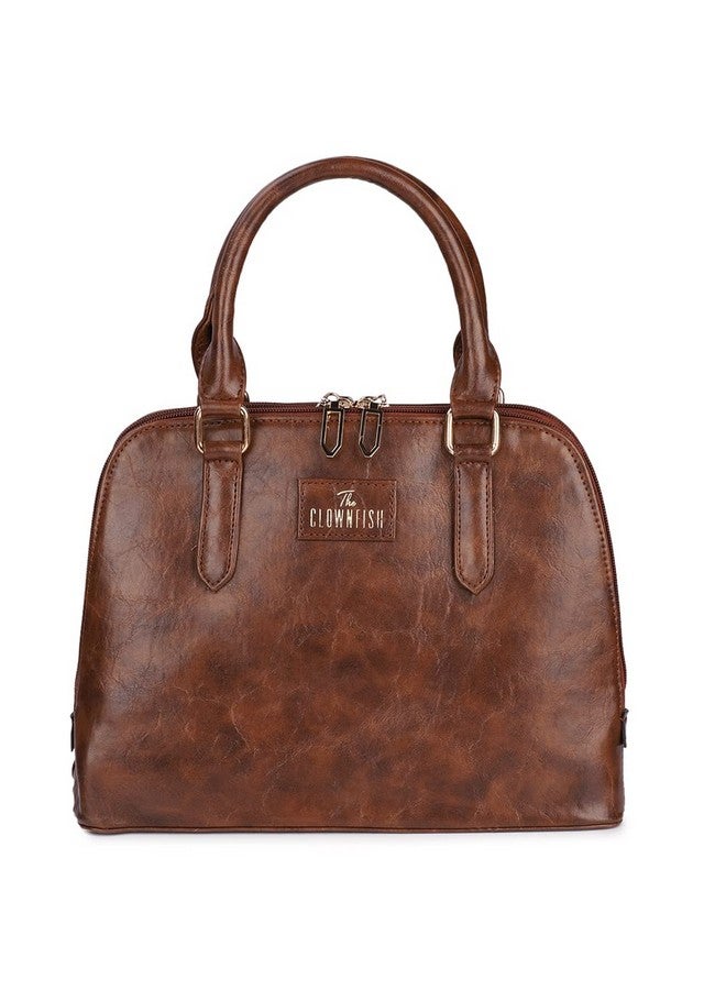 THE CLOWNFISH The Clownfish Martina Handbag for Women Office Bag Ladies Shoulder Bag Tote for Women College Girls (Brown)  - Image 1