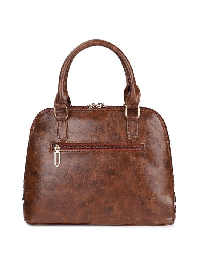 THE CLOWNFISH The Clownfish Martina Handbag for Women Office Bag Ladies Shoulder Bag Tote for Women College Girls (Brown)  - Image 4