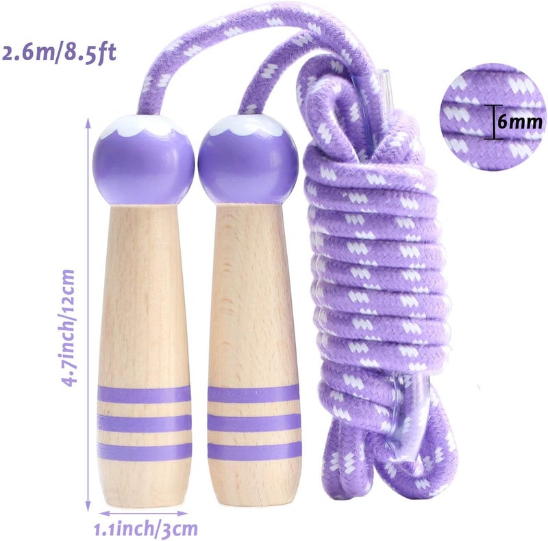 Ace one Jump Rope Kids, 7ft Adjustable Cotton Skipping Rope with Wooden Handle for Boys and Girls Fitness Outdoor Exercise - Image 4