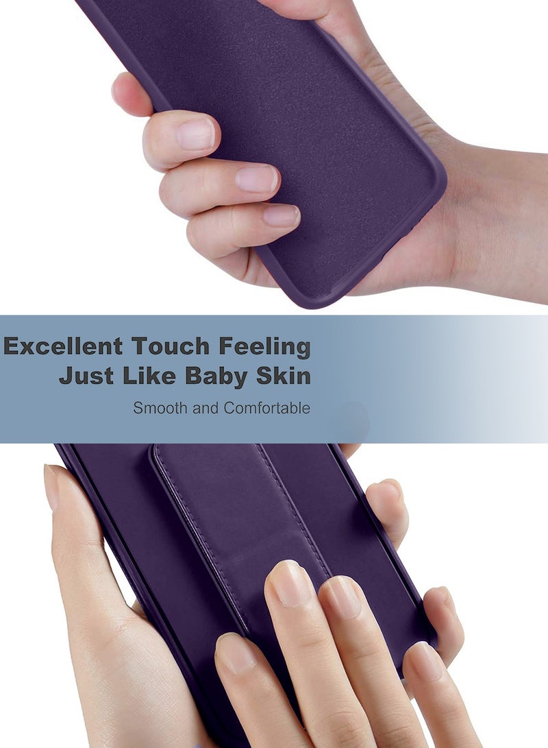 Wtech Hand Grip Foldable Magnetic Kickstand Wrist Strap Finger Grip With Built-In Iron Case Cover For Honor Magic6 Pro 5G 2024 Eggplant Purple - Image 4