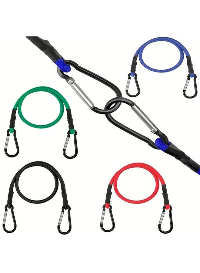 Blue Heavy Duty Elastic Ropes with Hooks 60cm for Outdoor Camping Tent Setup - Image 2