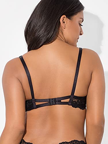Smart & Sexy Women's Signature Lace Push-up Bra, Black Hue, 32B - Image 4