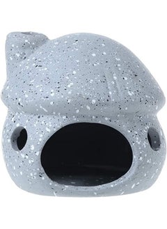 Saim Saim Aquarium Decorations Mushroom House Ceramic Cave, Betta Fish Hideout Breeding Mushroom Cave Fish Tank Ornaments for Amano Shrimp Cichlid Bonsai to Play, Hide and Rest - Grey  - Image 1