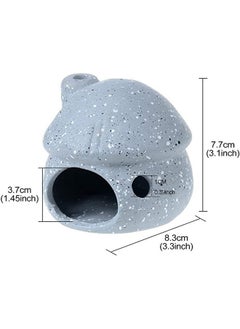 Saim Saim Aquarium Decorations Mushroom House Ceramic Cave, Betta Fish Hideout Breeding Mushroom Cave Fish Tank Ornaments for Amano Shrimp Cichlid Bonsai to Play, Hide and Rest - Grey  - Image 3