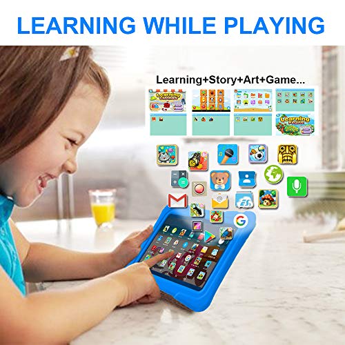 PRITOM 7 inch Kids Tablets, Androdi 13 Tablet for Toddler, 32GB, WiFi, Bluetooth, Dual Camera, Educationl, Games,Parental Control, Kids Software Pre-Installed with Kids-Tablet Case(Dark Blue) - Image 4
