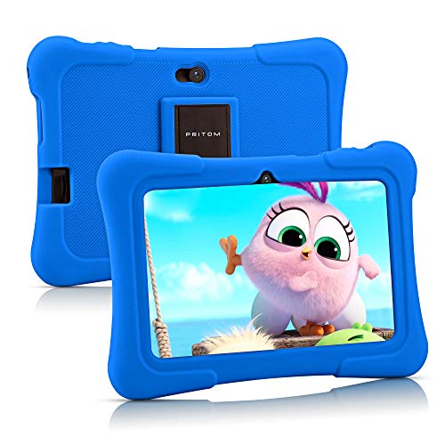 PRITOM 7 inch Kids Tablets, Androdi 13 Tablet for Toddler, 32GB, WiFi, Bluetooth, Dual Camera, Educationl, Games,Parental Control, Kids Software Pre-Installed with Kids-Tablet Case(Dark Blue) - Image 1