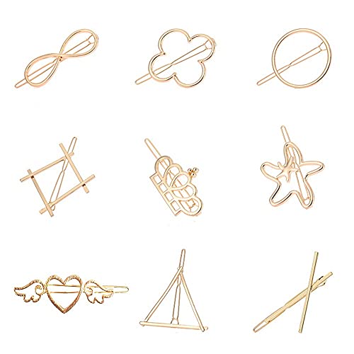 FAVELA Hair Clip Minimalist Hair Clip Geometric Round Circle Metal Hairpin Minimalist Hollow Hair Stick Alloy Hair Slide Pins Hair Barrettes Hair Accessories For Women Girls (Clip-3), Silver - Image 4