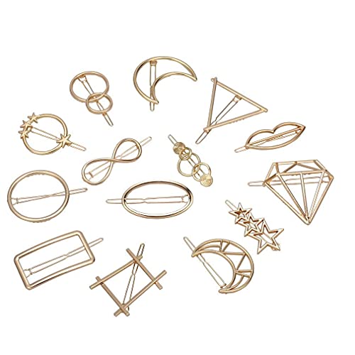 FAVELA Hair Clip Minimalist Hair Clip Geometric Round Circle Metal Hairpin Minimalist Hollow Hair Stick Alloy Hair Slide Pins Hair Barrettes Hair Accessories For Women Girls (Clip-3), Silver - Image 3