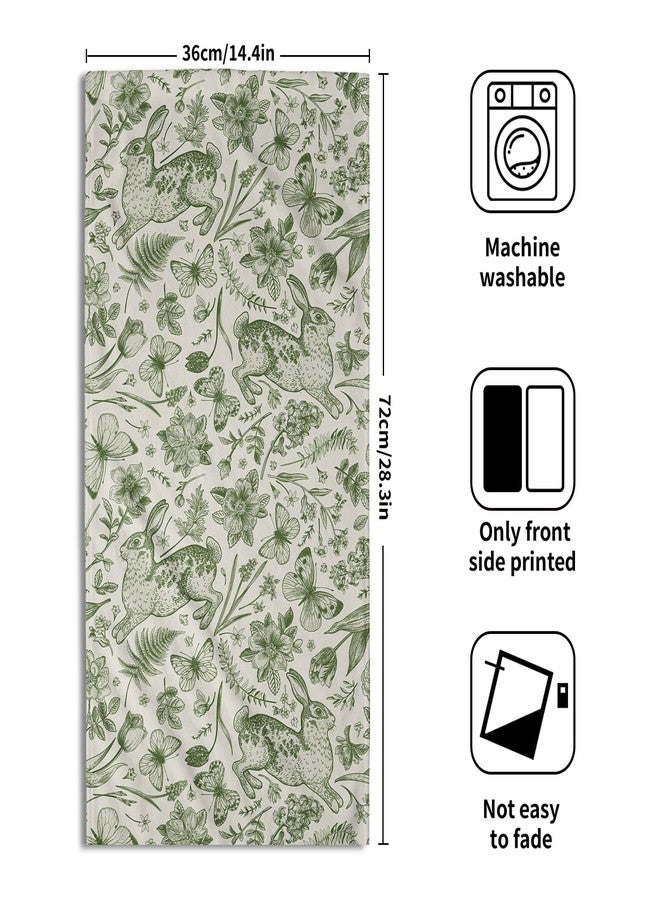 Aytipun Spring Easter Floral Hand Towels for Bathroom Set of 2 Green Cream White Bunny Rabbit Butterfly Botanical Holiday Decorative Handtowels Soft Absorbent Bath Towel for Home Guest Room Hotel Gym Spa - Image 2