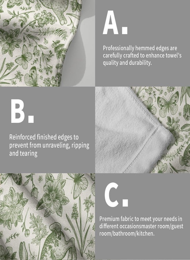 Aytipun Spring Easter Floral Hand Towels for Bathroom Set of 2 Green Cream White Bunny Rabbit Butterfly Botanical Holiday Decorative Handtowels Soft Absorbent Bath Towel for Home Guest Room Hotel Gym Spa - Image 5