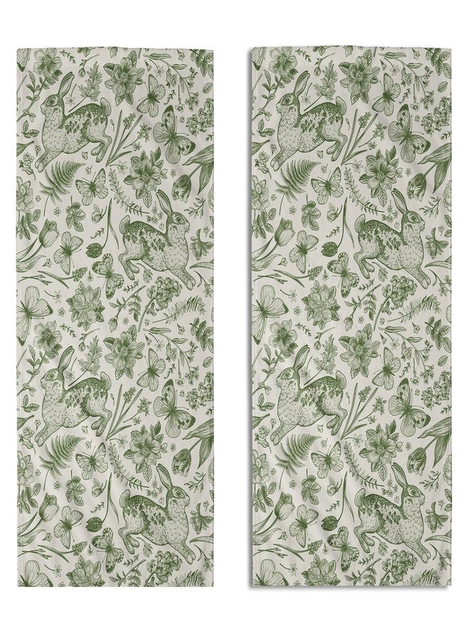Aytipun Spring Easter Floral Hand Towels for Bathroom Set of 2 Green Cream White Bunny Rabbit Butterfly Botanical Holiday Decorative Handtowels Soft Absorbent Bath Towel for Home Guest Room Hotel Gym Spa - Image 1