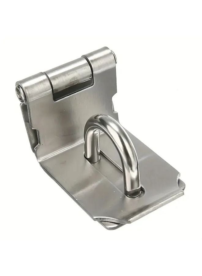 1 Set Silvery Stainless Steel Gate Hasp Lock 90 Degree Latch Durable Outdoor Shed Door Hardware - Image 3