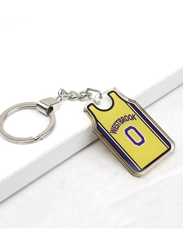 Generic NBA Jersey Keychain Kobe James Basketball Star Jordan Acrylic Keychain Wholesale Backpack Pendant