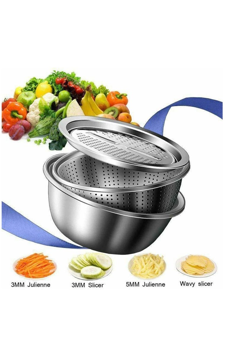 طقم عجان ومبشرة وشباسة ومصفاة – 3*1 الاختراع المعجزة للمطبخ - Image 1