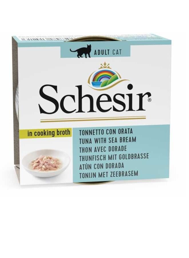 Schesir Cooking Broth Tuna With Seabream Wet Food For Adult Cats - Image 1