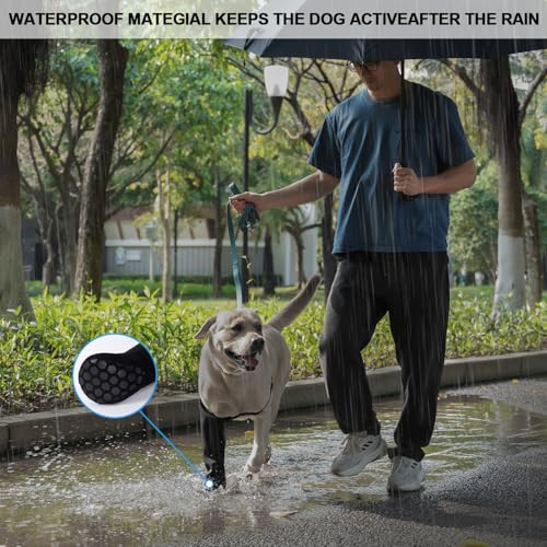 yrenoer Dog Recovery Socks Waterproof Paw Protectors with NonSlip Sole PostSurgery Boots for Wound Protection AntiLicking Sleeves for Dogs Black L_Left - Image 3