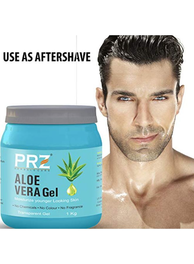 PRZ جل الصبار الطبيعي النقي بنسبة 100% الشفاف (1 كجم) لترطيب الجسم والوجه، جل الشعر، جل تجميل البشرة متعدد الأغراض، ندبات حب الشباب، علاج البشرة المتوهجة والمشرقة - Image 3