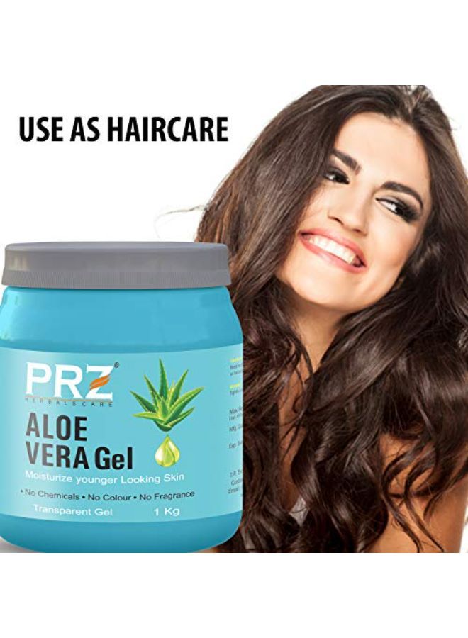 PRZ جل الصبار الطبيعي النقي بنسبة 100% الشفاف (1 كجم) لترطيب الجسم والوجه، جل الشعر، جل تجميل البشرة متعدد الأغراض، ندبات حب الشباب، علاج البشرة المتوهجة والمشرقة - Image 2