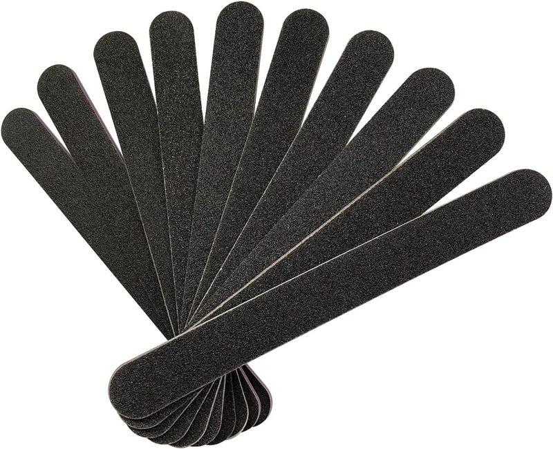 HeeYaa Nail File 10 PCS Professional Double Sided 100/180 Grit Nail Files Emery Board Black Manicure Pedicure Tool and Nail Buffering Files