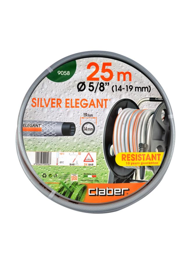 كلابر خرطوم مياه أنيق ومرن ومتين للحدائق من Claber، فضي اللون، 25 مترًا × 5/8 بوصة - Image 1