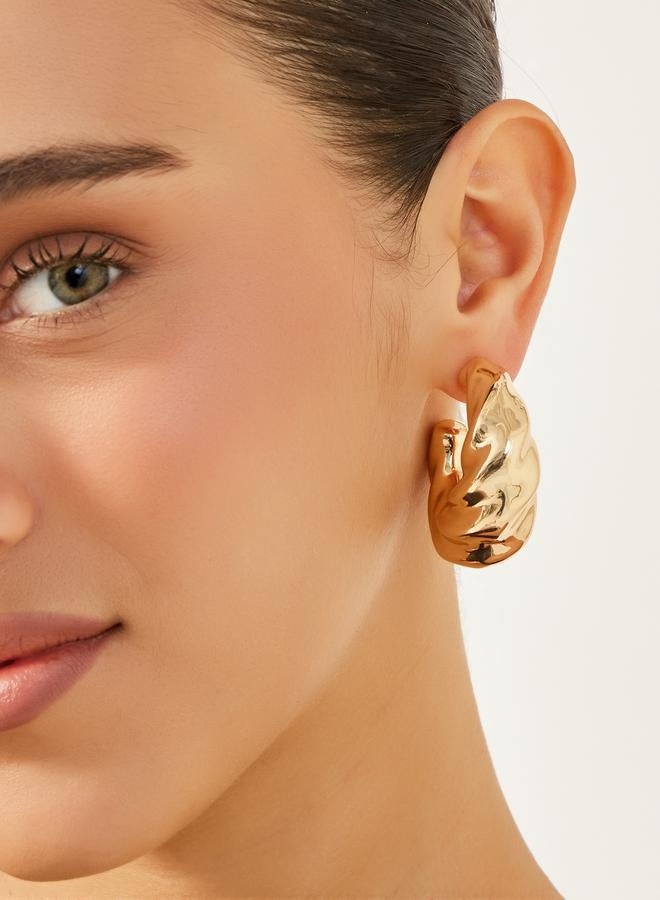 Styli Textured Stud Earrings  - Image 2