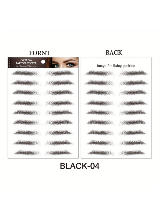 Chabeia Eyebrow Tattoo Waterproof, Sweat-proof 6D Black Eyebrow Temporary Tattoo Stickers - Natural Look, Quick Application, One-time Use, Ideal Choice For Ladies And Girls, Eyebrow Tattoo Waterproof - Image 1