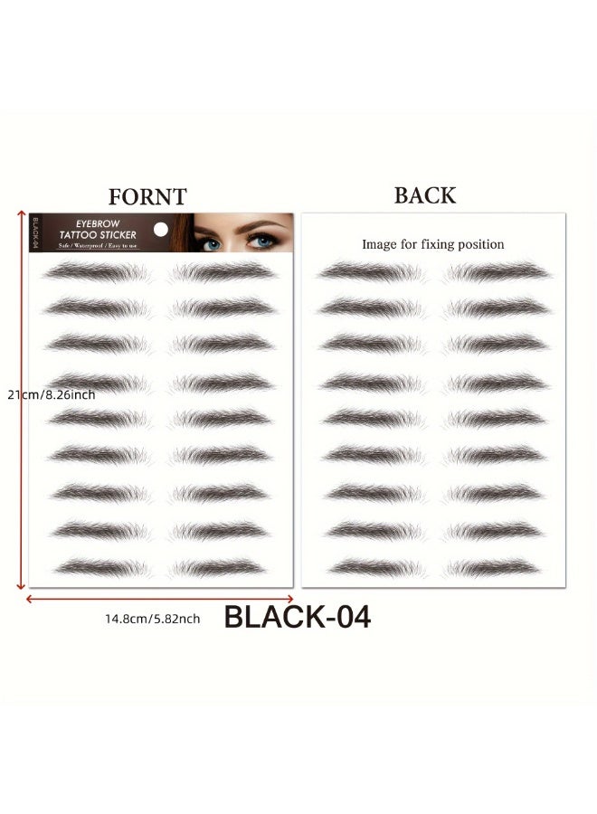 Chabeia Eyebrow Tattoo Waterproof, Sweat-proof 6D Black Eyebrow Temporary Tattoo Stickers - Natural Look, Quick Application, One-time Use, Ideal Choice For Ladies And Girls, Eyebrow Tattoo Waterproof - Image 2