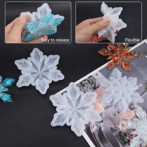 Actvty Christmas Resin Molds, Snowflake Resin Mold, 3Pcs Big Snowflake Silicone Molds for Resin, Christmas Ornament Resin Molds DIY Xmas Decoration Gift - Image 5