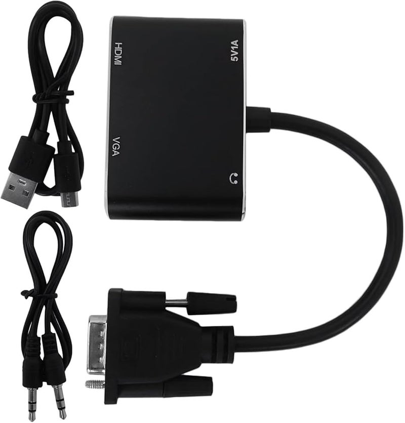 محول VGA إلى HDMI 1080P عالي الدقة بالكامل مع منفذ صوت 3.5 ملم، تشغيل مباشر - Image 1
