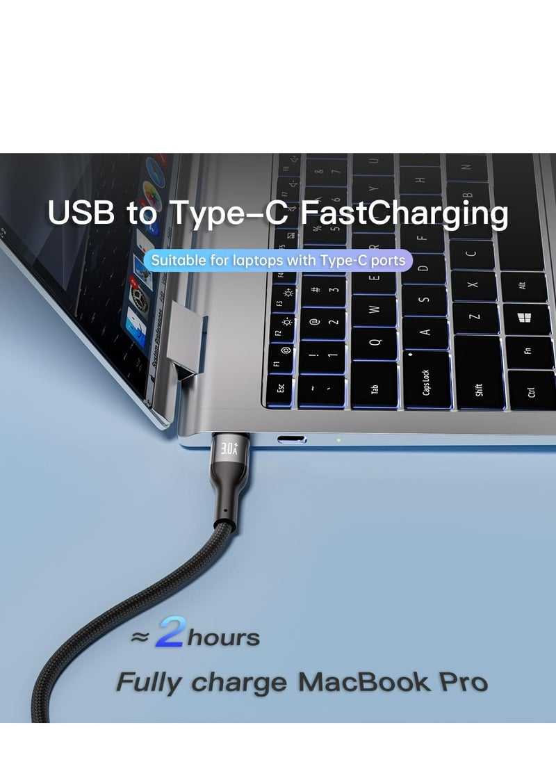 USB-A to USB-C Charger Cable Braided Fast Charging Cord 45W (15V/3A) Compatible with Samsung, MacBook Pro, Nintendo Switch and More - Black (1M) - pzsku/Z570CD3C25957D070468AZ/45/_/1729754562/aa9e0422-edba-445c-a51e-a535314274be