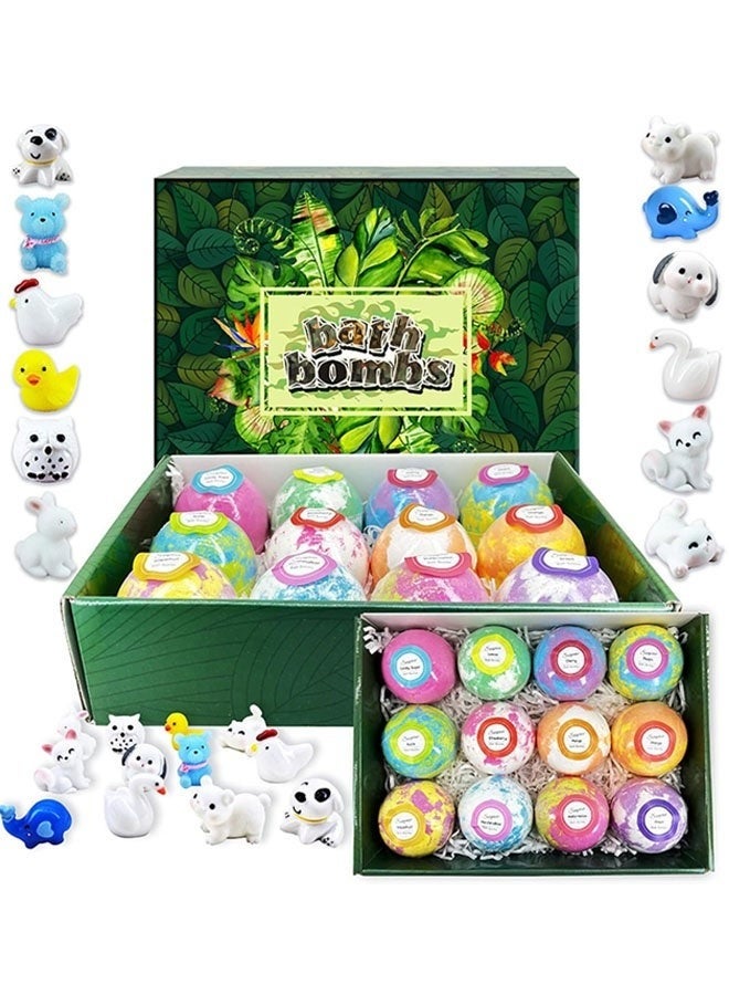 Beauenty Bath Bombs for Kids with Toys Inside - Set of 12 Bubble Bath Fizzies with Pet Toys. Gentle and Kids Safe Spa Bath Fizz Balls Kit. Birthday Gifts for Boys, Girls - Image 1