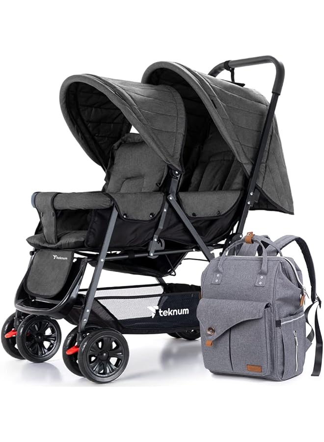 erorex Double Stroller Combo Dark Grey - Image 1