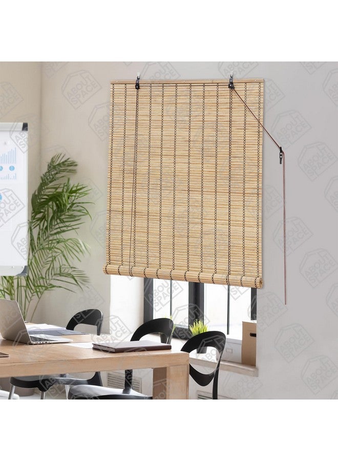 ABOUT SPACE 2 Pcs Bamboo Curtains - W 3 ft x H 6 ft - Rope Mechanism Roll Up Down Bamboo Shade for Sunlight, Dust Protection Window Chick Blinds for Balcony, Restaurant, Dhaba, Hotel, Resort - Image 5