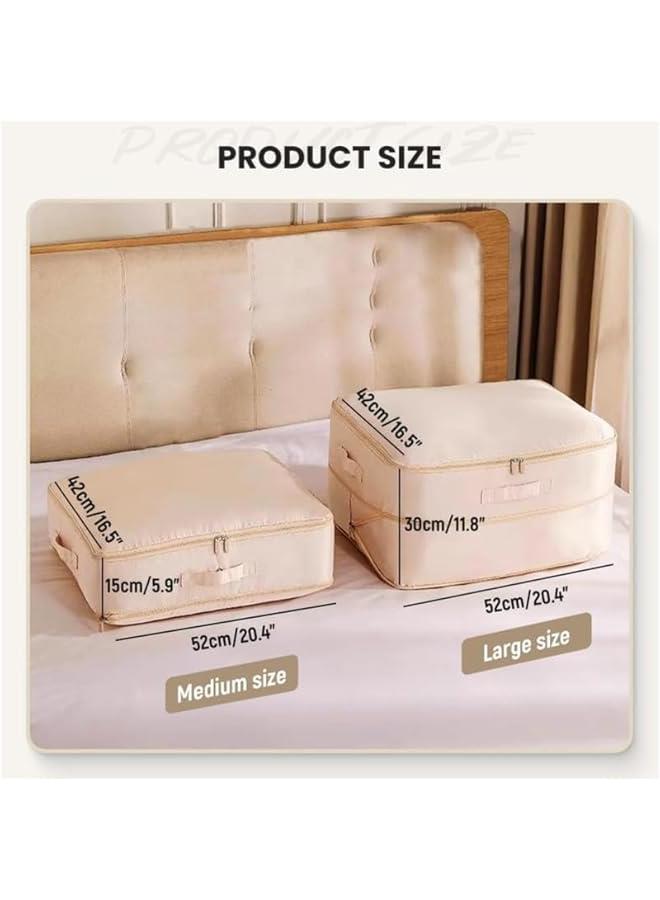 منظم الضغط الذاتي لتوفير المساحة الفائقة، ترقية 2024 لمنظم الضغط الذاتي لتوفير المساحة، حقيبة تخزين لحفظ الأغطية والبطانيات، حقيبة تنظيم بسعة كبيرة للأغطية. - Image 3