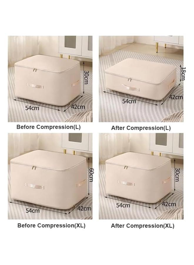 منظم الضغط الذاتي لتوفير المساحة الفائقة، ترقية 2024 لمنظم الضغط الذاتي لتوفير المساحة، حقيبة تخزين لحفظ الأغطية والبطانيات، حقيبة تنظيم بسعة كبيرة للأغطية. - Image 4