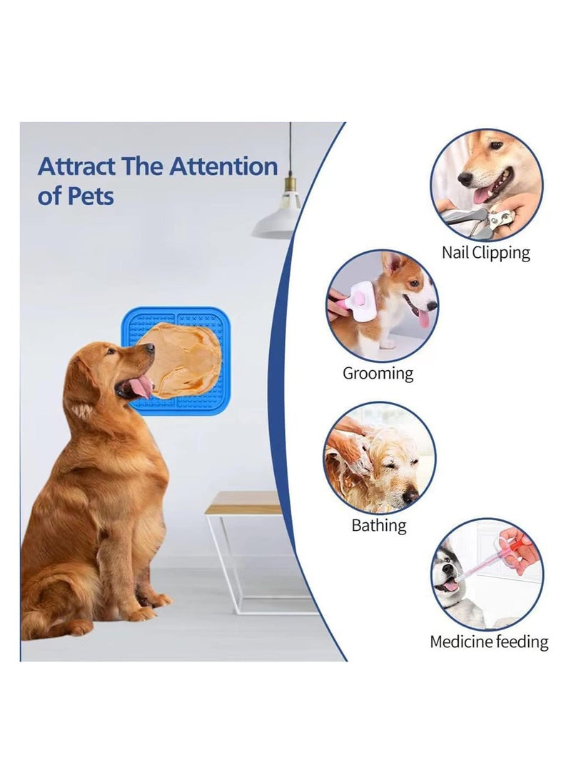 Dubkart - Dog Lick Pad, 2pcs Dog Licking Mat Slow Feeder Dispensing Treater Lick Pad Pet Treat Mat with Suction for Pet Bathing Grooming, and Dog Training - Image 1