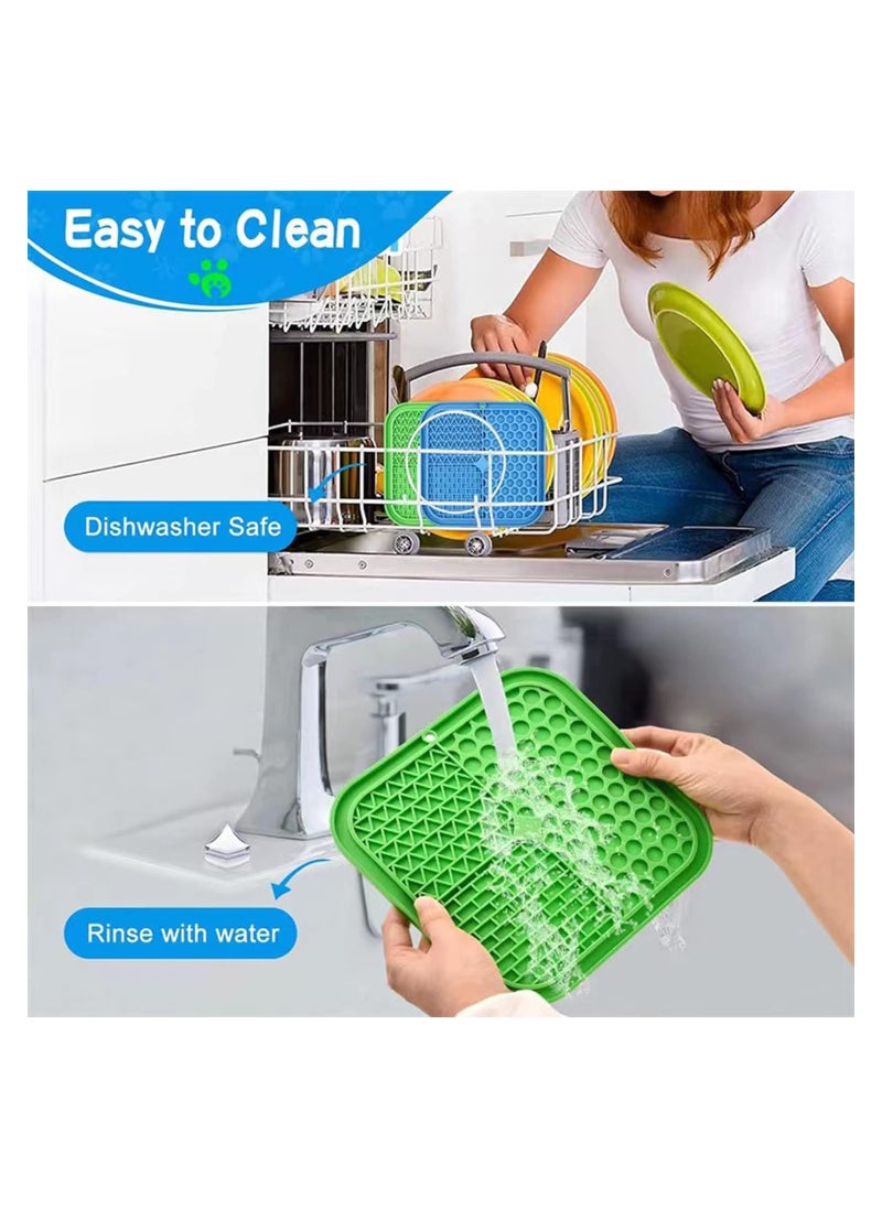 Dubkart - Dog Lick Pad, 2pcs Dog Licking Mat Slow Feeder Dispensing Treater Lick Pad Pet Treat Mat with Suction for Pet Bathing Grooming, and Dog Training - Image 1