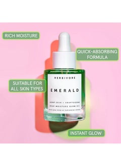 HERBIVORE Emerald Deep Moisture Glow Oil For Face Hydrating Facial Oil Calming & Moisturizing Plantbased Vegan Crueltyfree 30Ml / 1 Oz  - Image 3
