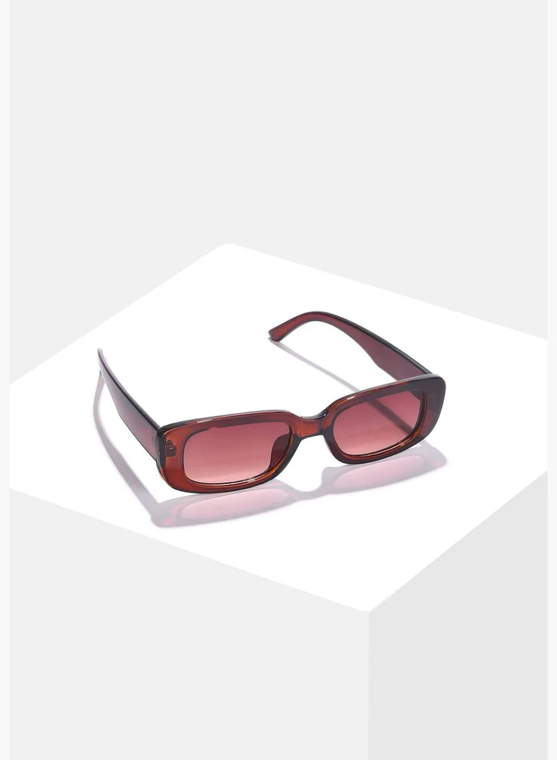 French Accent Men Brown Lens Brown Rectangle Sunglasses