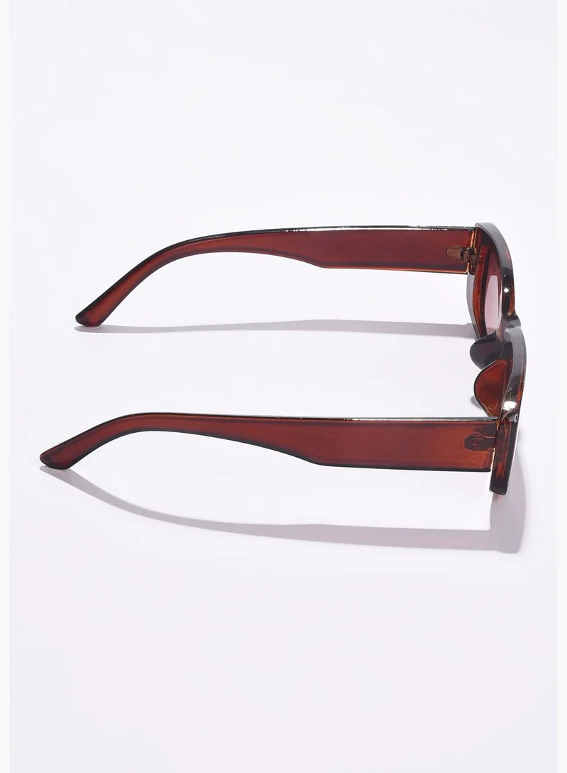 French Accent Men Brown Lens Brown Rectangle Sunglasses