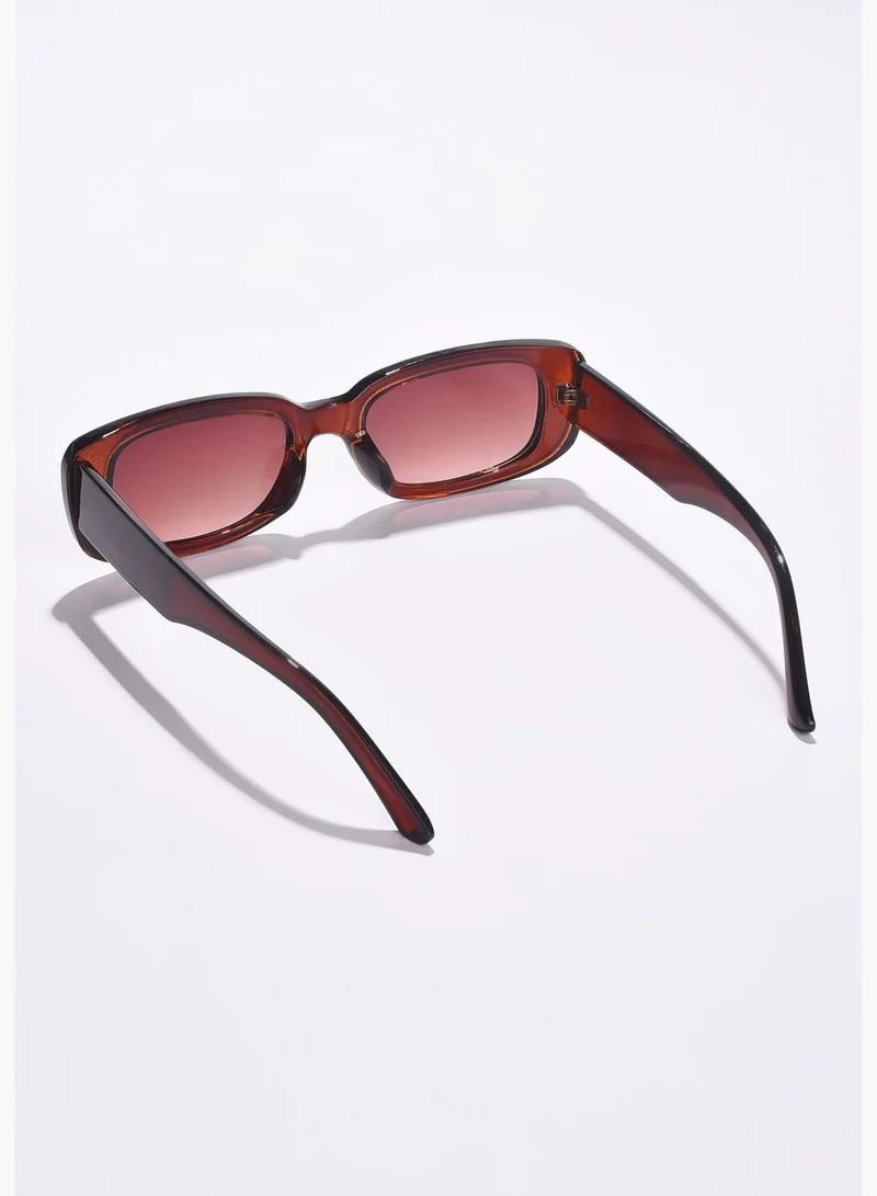 French Accent Men Brown Lens Brown Rectangle Sunglasses