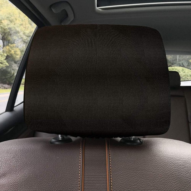 WIRESTER Set of 4 Car Seat Head Rest Covers - Solid Black - Image 3