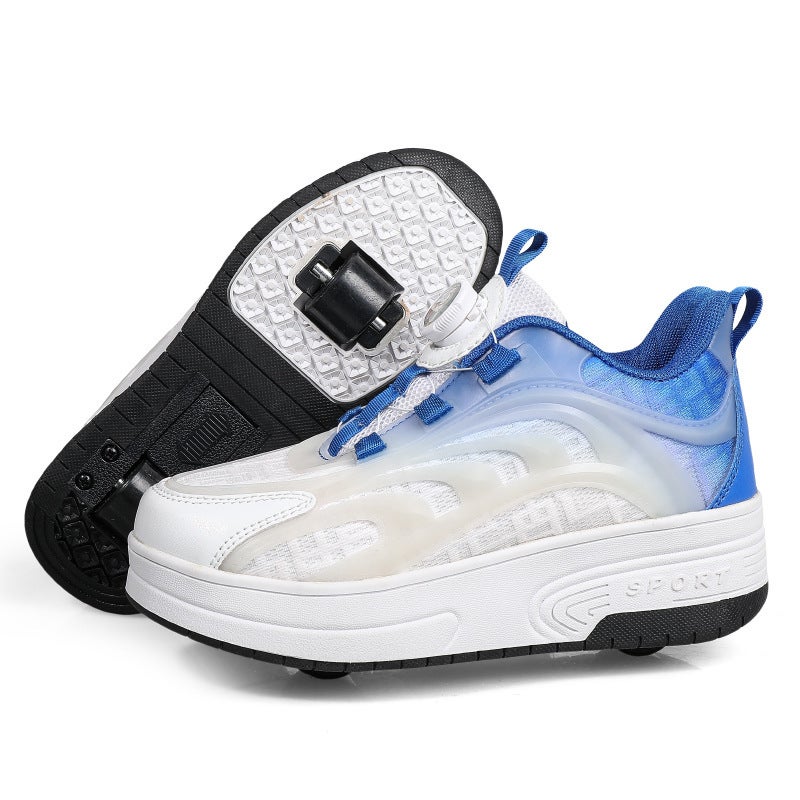 Children'S Walking Shoes Four-Wheel Detachable Hidden Roller Skating Shoes Double-Wheel Charging Luminous Internet Celebrity Double-Wheel Deformation Pop-Up Shoes - Image 1