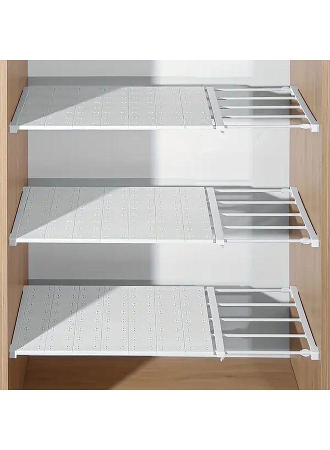 Expandable Plastic Divider Shelves Adjustable Storage Rack 3 94x12 59 18 9 Inch Space Saving Organizer - Image 1