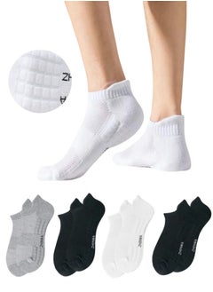 Lullaxx Lullaxx 4 Pairs Men's 100% cotton Athletic Ankle Socks for Men, Moisture Wicking,Odor Proof，Low Cut，breathable  - Image 1
