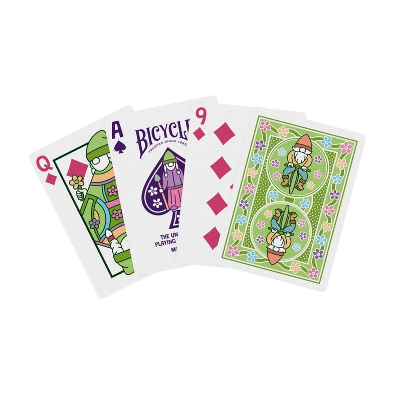 Bicycle Garden Gnome Playing Cards - Cute and Collectible Lawn Gnome Statue DÃ©cor Inspired Toys Deck of Card Game for Family Game Night or Easter Basket Stuffers for Spring Gardening Lovers - Image 2
