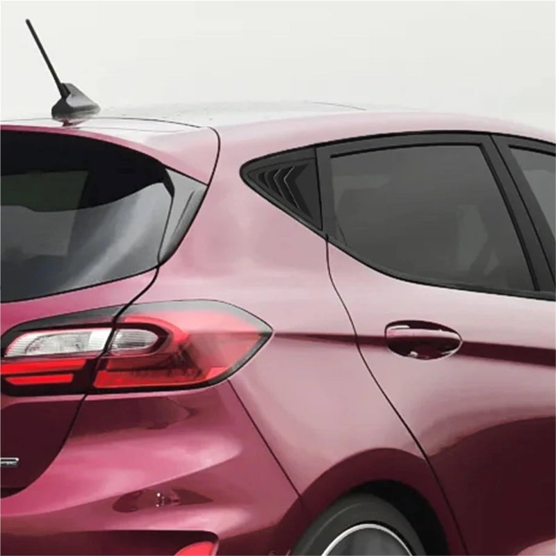 Carbon Fiber Look Rear Window Quarter Louver Cover For Ford Fiesta MK8 2018 2021 - Image 4
