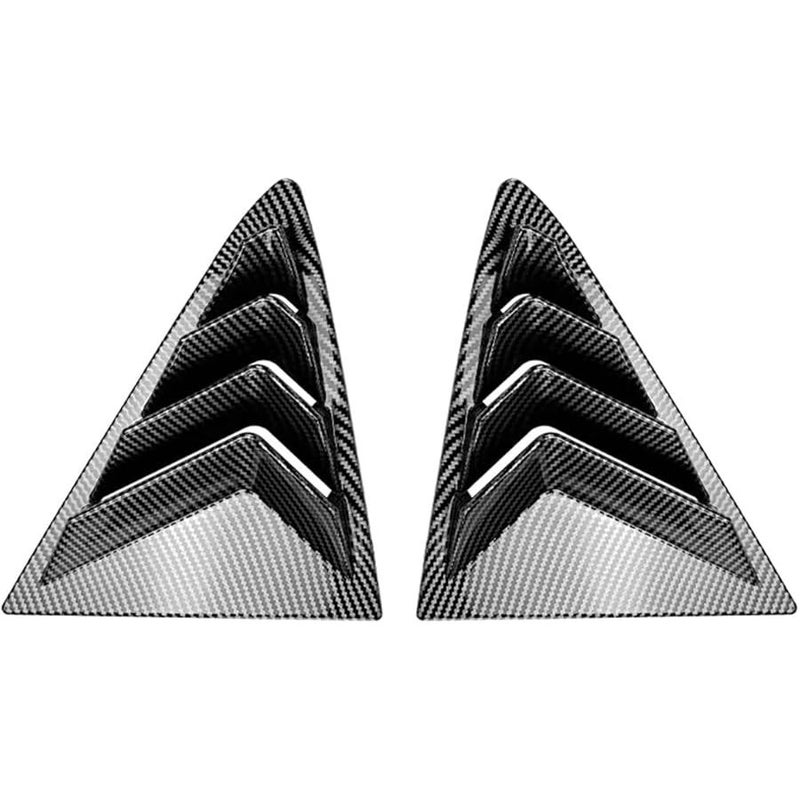Carbon Fiber Look Rear Window Quarter Louver Cover For Ford Fiesta MK8 2018 2021 - Image 1