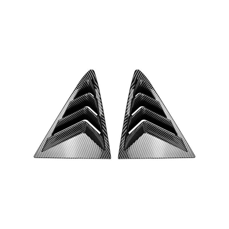 Carbon Fiber Look Rear Window Quarter Louver Cover For Ford Fiesta MK8 2018 2021 - Image 2